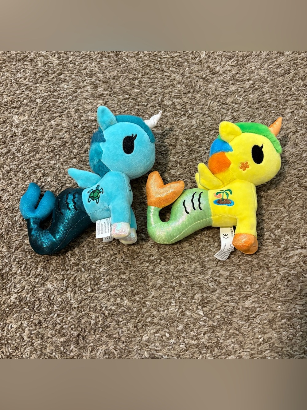 3657 Tokidoki Tropica Mermicorno Plush & Tokidoki Cerulean Mermicorno Plush Lot
